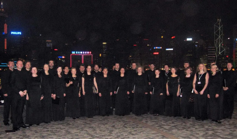 Estonian Philharmonic Chamber Choir, The Cultural Centre, Kowloon, Hong Kong, 27 February 2009, in a concert of music by Tormis and Pärt. The tour continued to Seoul. From Stephen Layton's project Veljo Tormis