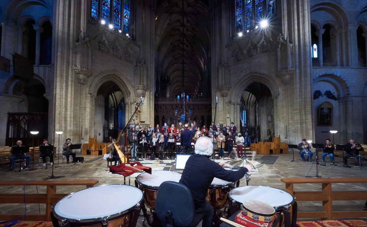 Full forces join to record the Trinity Te Deum. From Stephen Layton's project Ēriks Ešenvalds