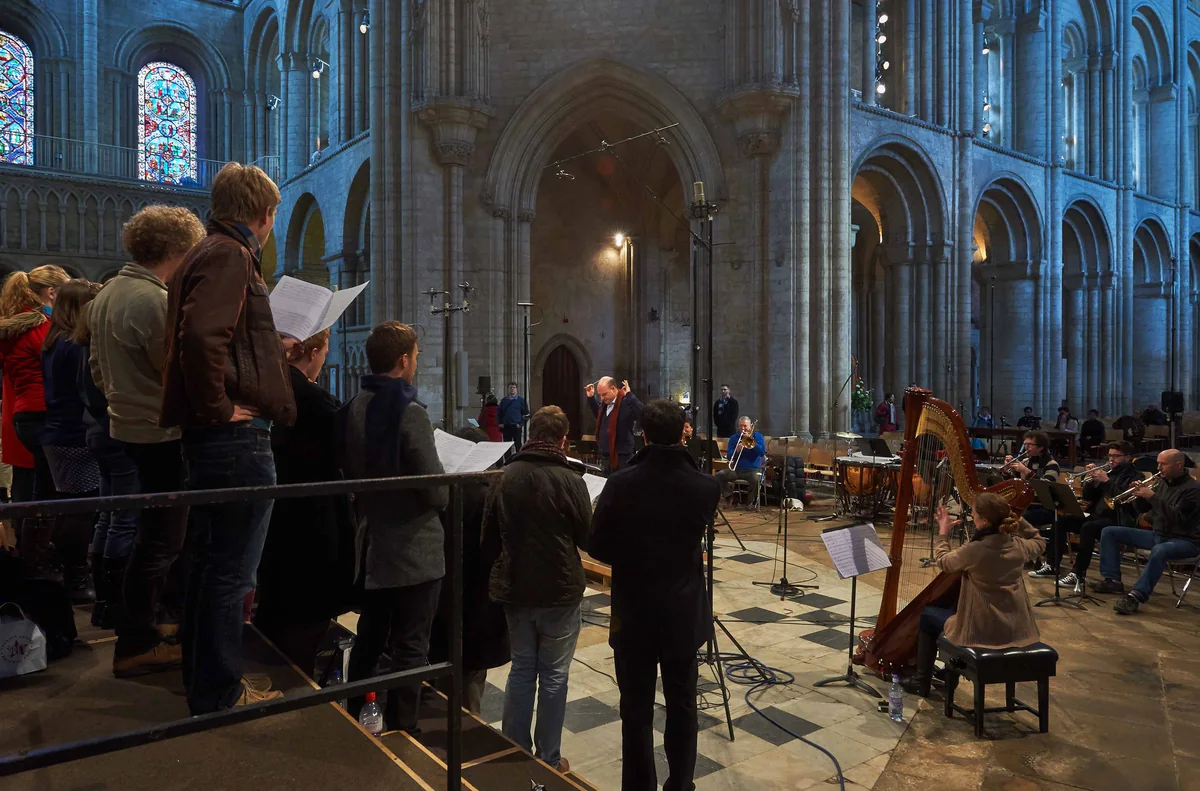 Recording sessions in the Octagon of Ely Cathedral. From Stephen Layton's project Ēriks Ešenvalds