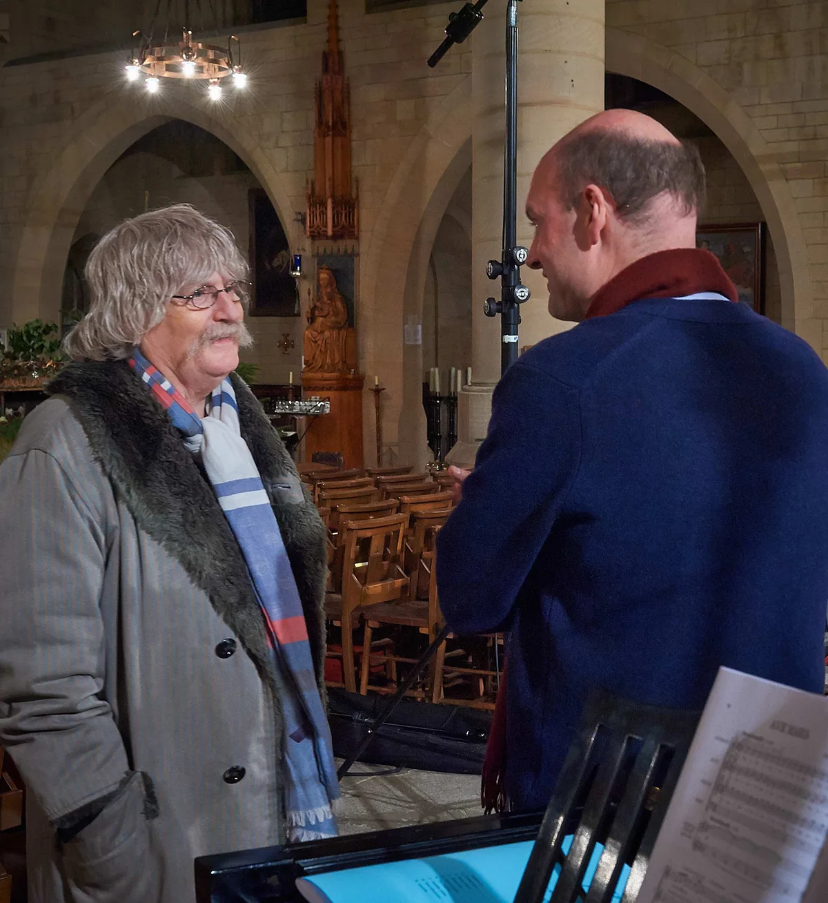 Stephen Layton and Karl Jenkins during the Motets recording sessions, January 2014